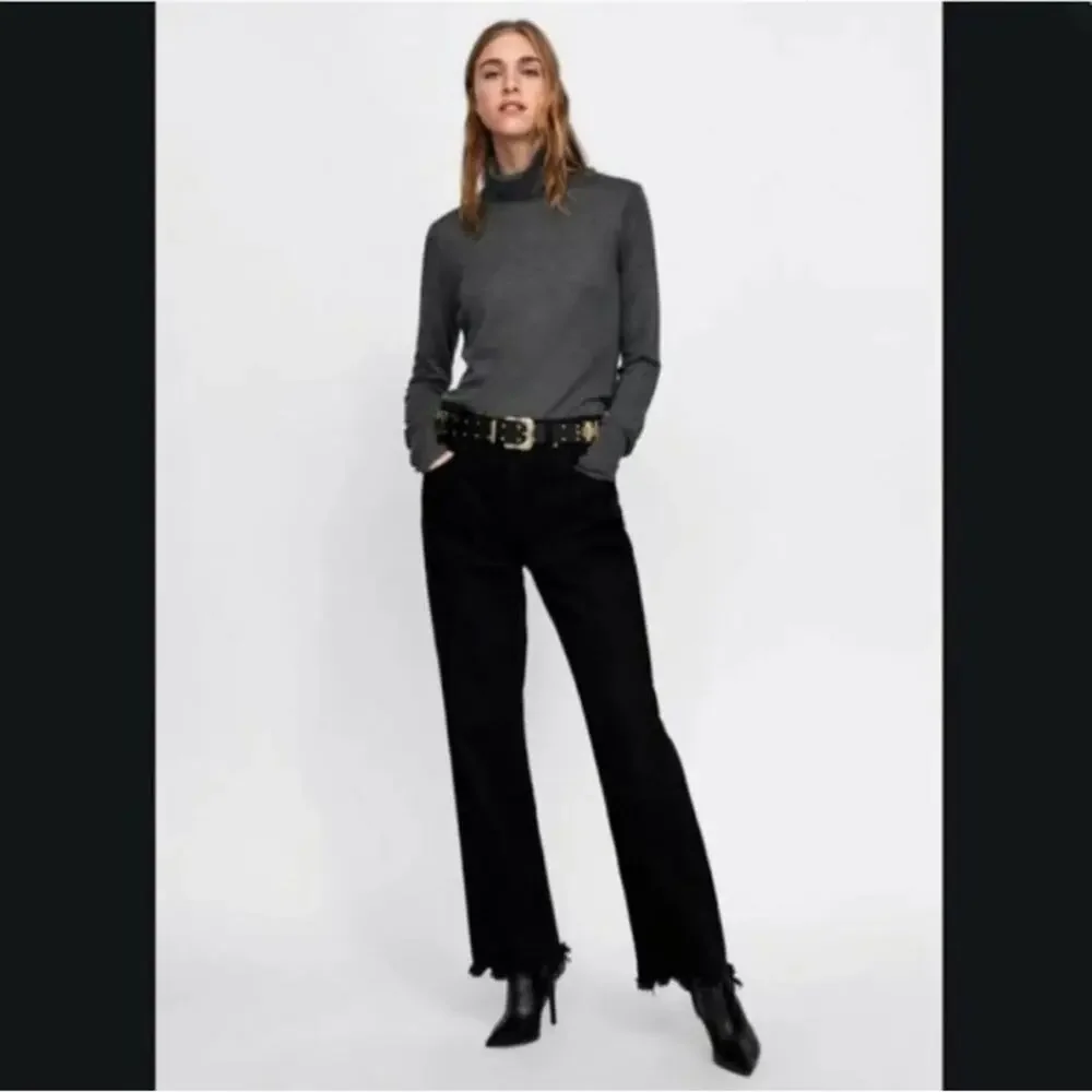 Zara Men's Charcoal Turtleneck Sweater
